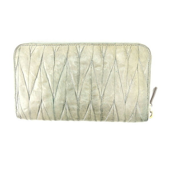 Miu Miu Matelasse Khaki leather Wallet long Green - Picture 1 of 6